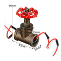 Steampunk miniature industrial light switch valve with grey copper finish and red lever