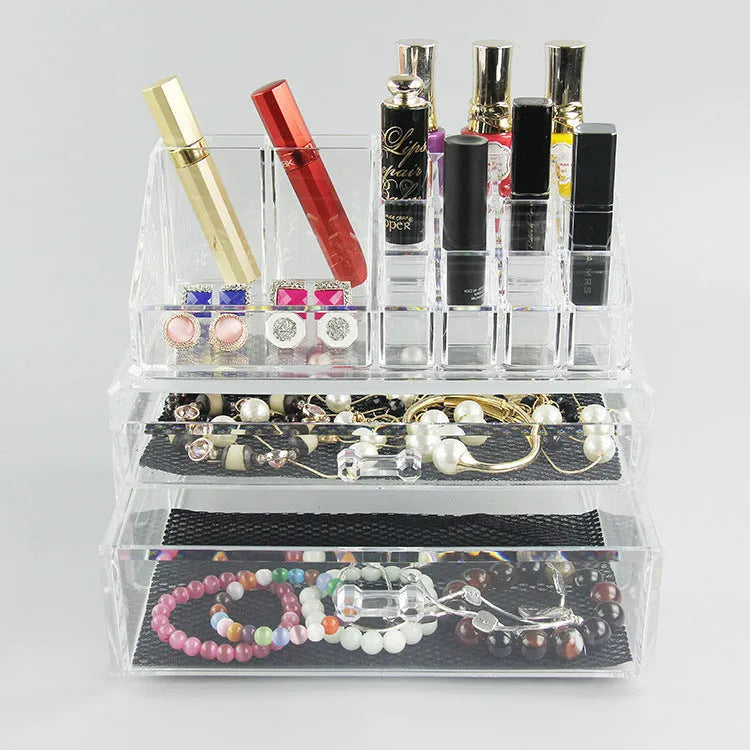 Transparent foldable acrylic storage box with 18L capacity for cosmetic organisation