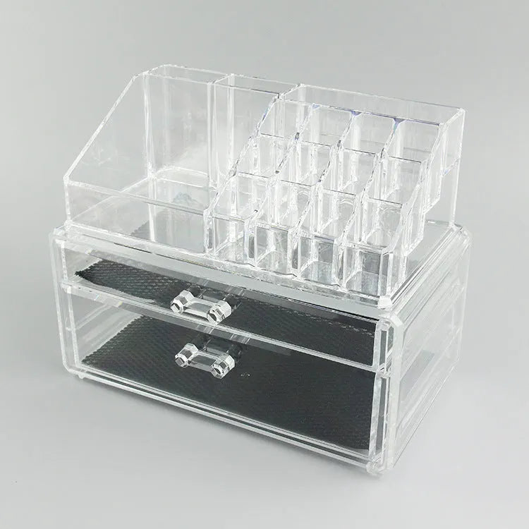 Transparent foldable acrylic storage box with 18L capacity for cosmetic organisation