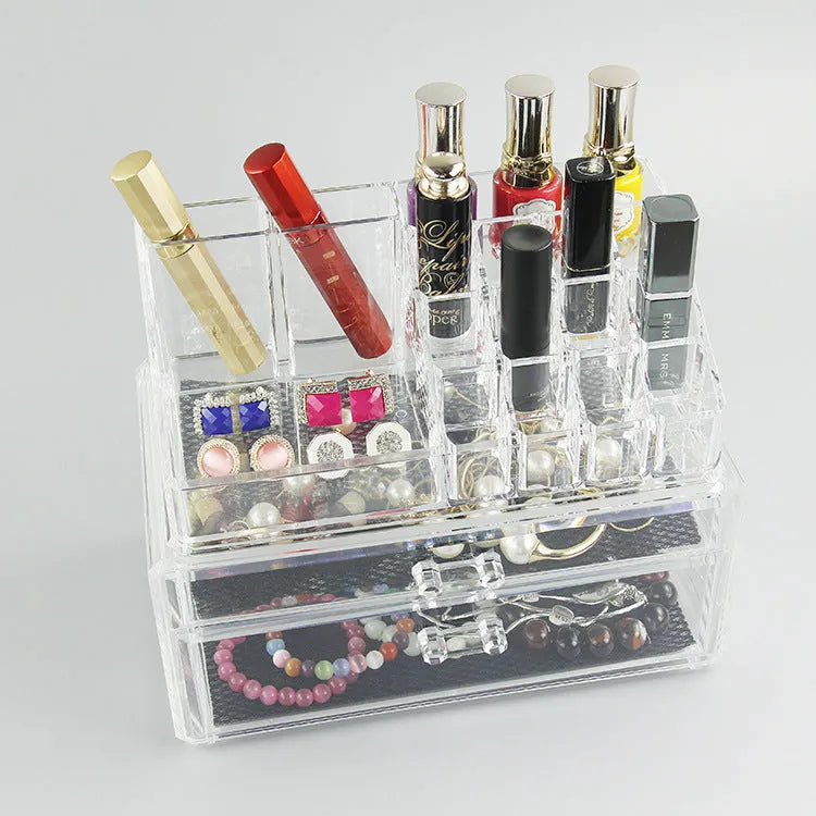 Transparent foldable acrylic storage box with 18L capacity for cosmetic organisation