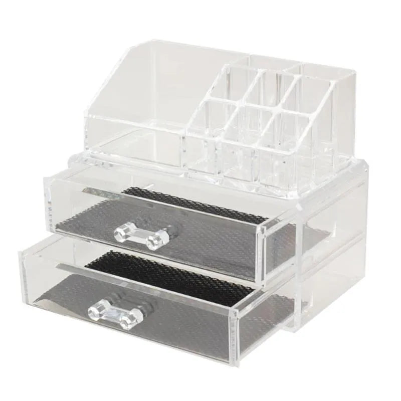 Transparent foldable acrylic storage box with 18L capacity for cosmetic organisation