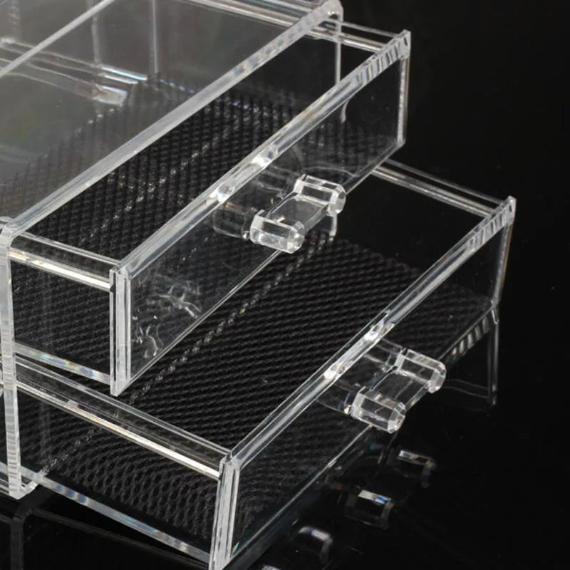 Transparent foldable acrylic storage box with 18L capacity for cosmetic organisation