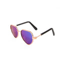 Creative pet sunglasses for cats and dogs with metal frame and polarized lenses in bright colours