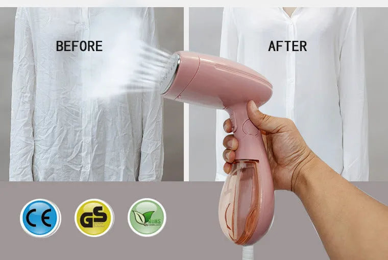 Sokany pink handheld steam ironing brush with 1500W power and EU plug