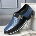 Large size men's casual leather shoes in blue, black, brown or white with low upper design