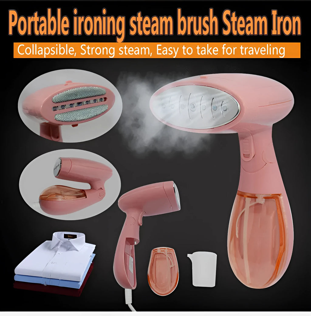 Sokany pink handheld steam ironing brush with 1500W power and EU plug