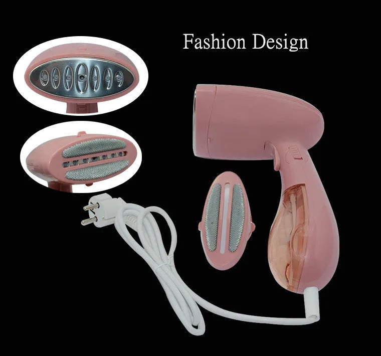 Sokany pink handheld steam ironing brush with 1500W power and EU plug