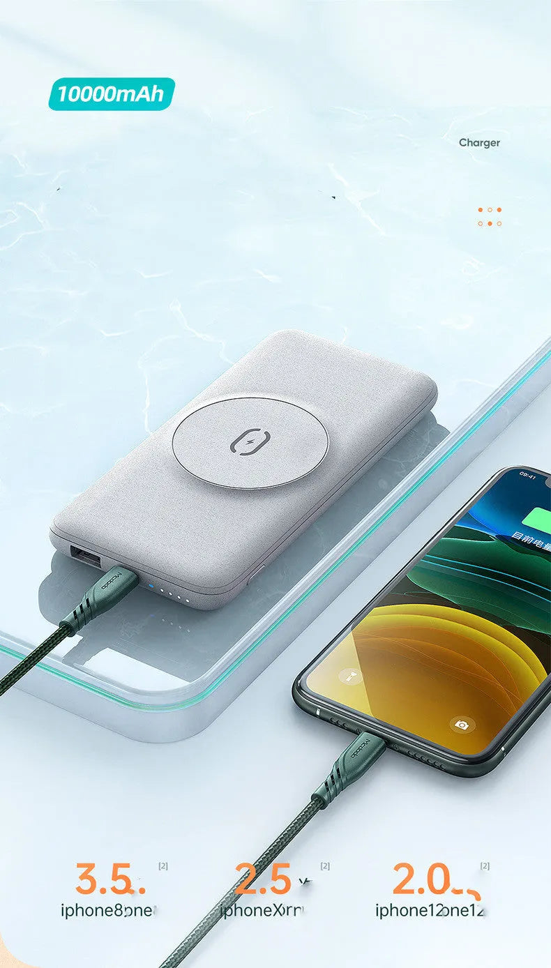 Maiduo Magsafe magnetic wireless power bank in mint green with 20W charging and 10000mAh capacity