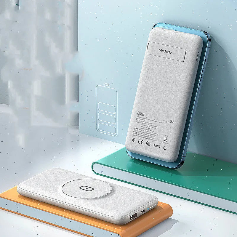 Maiduo Magsafe magnetic wireless power bank in mint green with 20W charging and 10000mAh capacity
