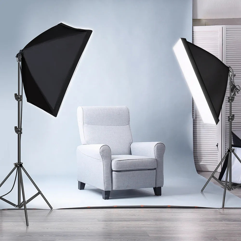 LIBEN 50x70cm soft light cloth studio set with 2 metre stand for iPhone compatible photography