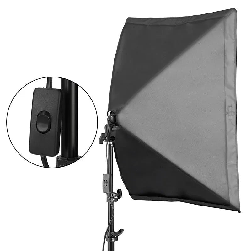 LIBEN 50x70cm soft light cloth studio set with 2 metre stand for iPhone compatible photography