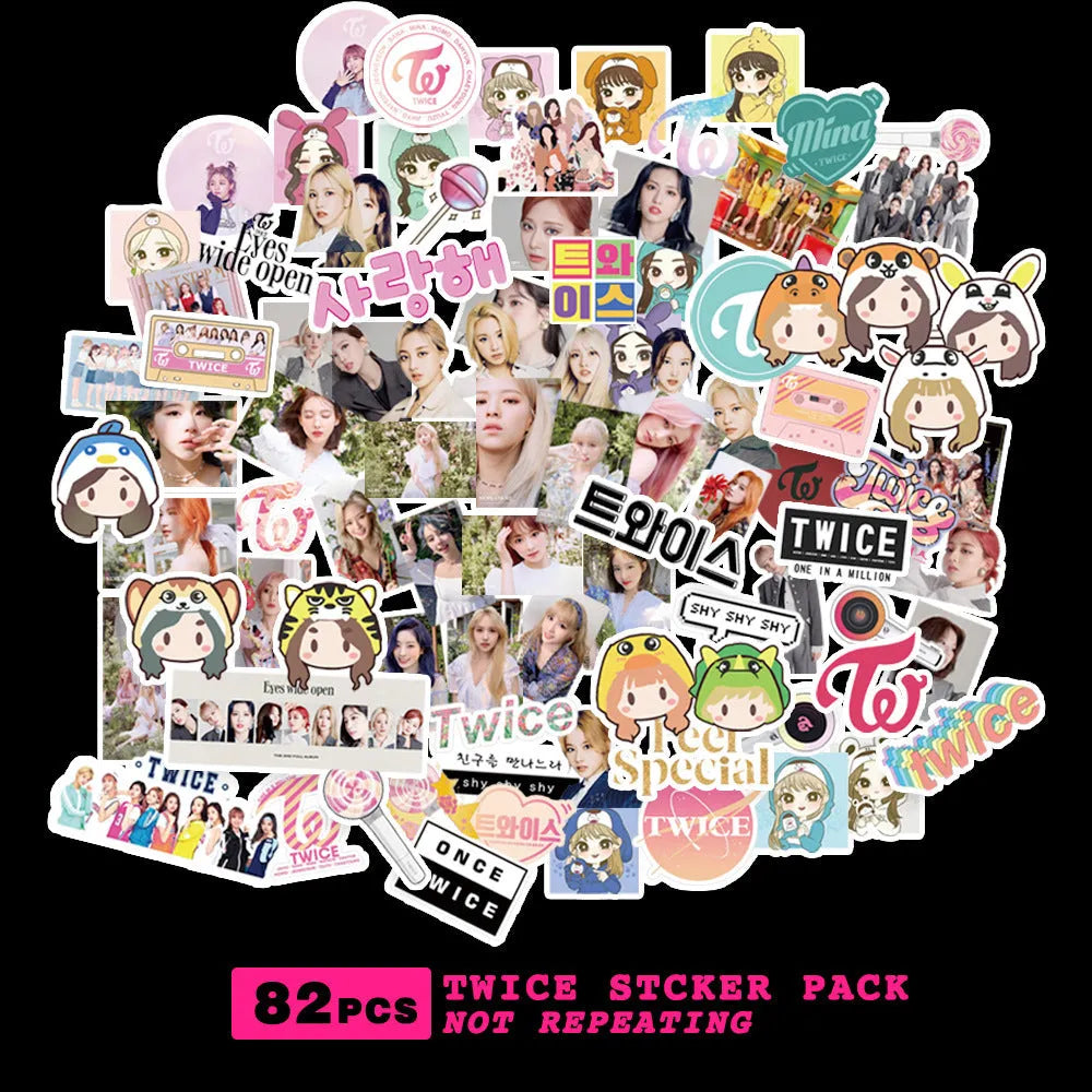 Star-shaped K-pop stickers with Exo, Nct127, Stray Kids, Twice, Got7, Seventeen, and Txt logos, 6x4cm, style options A to G