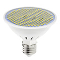 E27 LED lamp cup with SMD 2835 beads showing warm white and cool white options