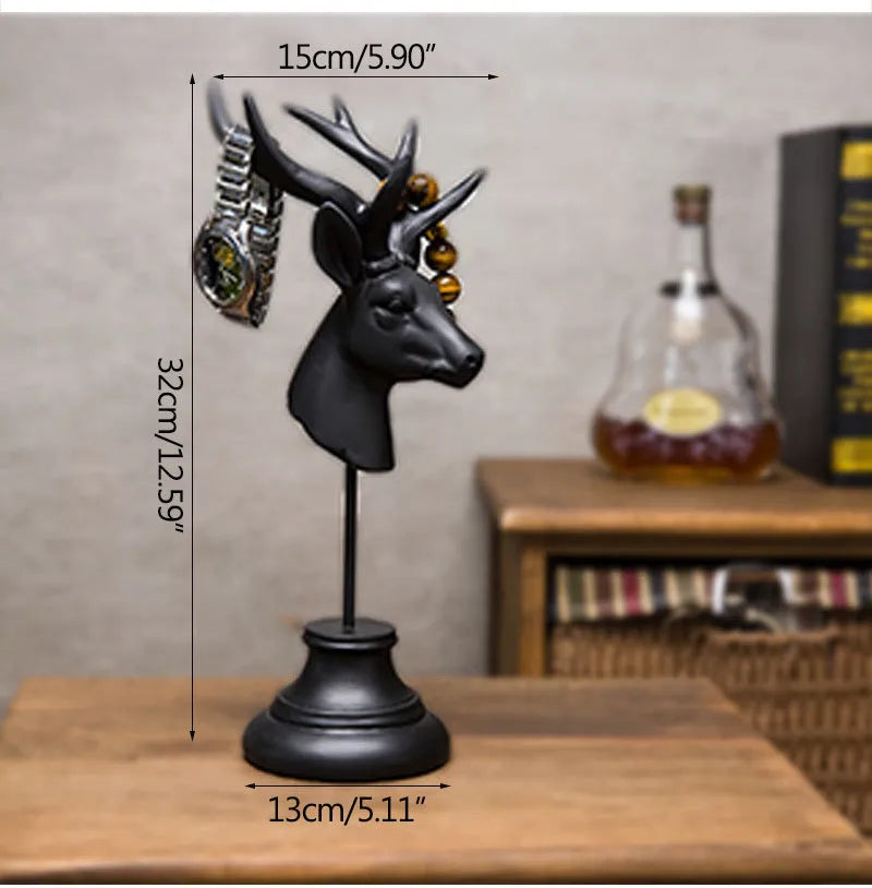 A tall natural resin elephant statue decoration in black, white, or wood colour finish.