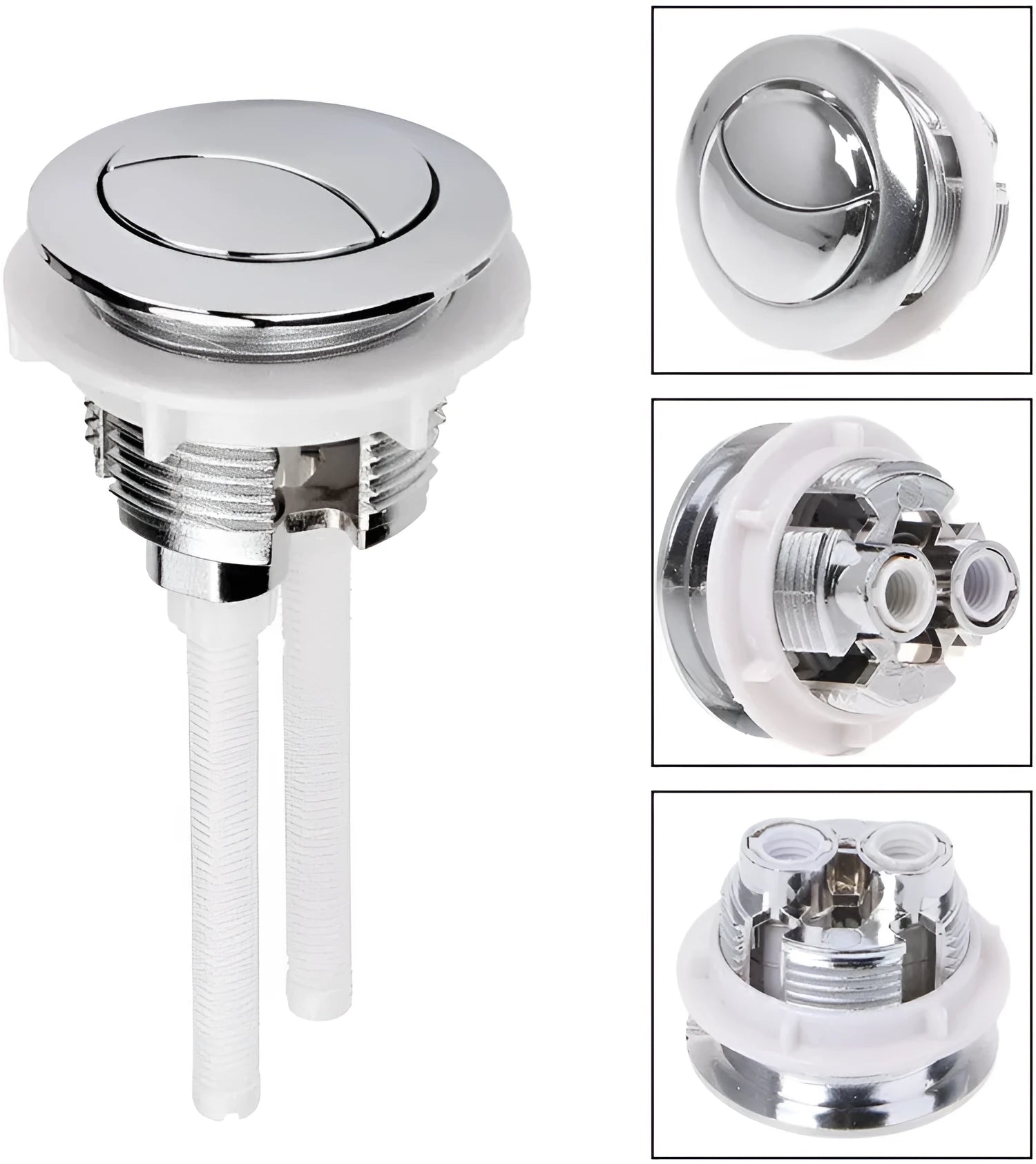 ABS plastic toilet flush button with double press mechanism and 38mm diameter for cistern replacement