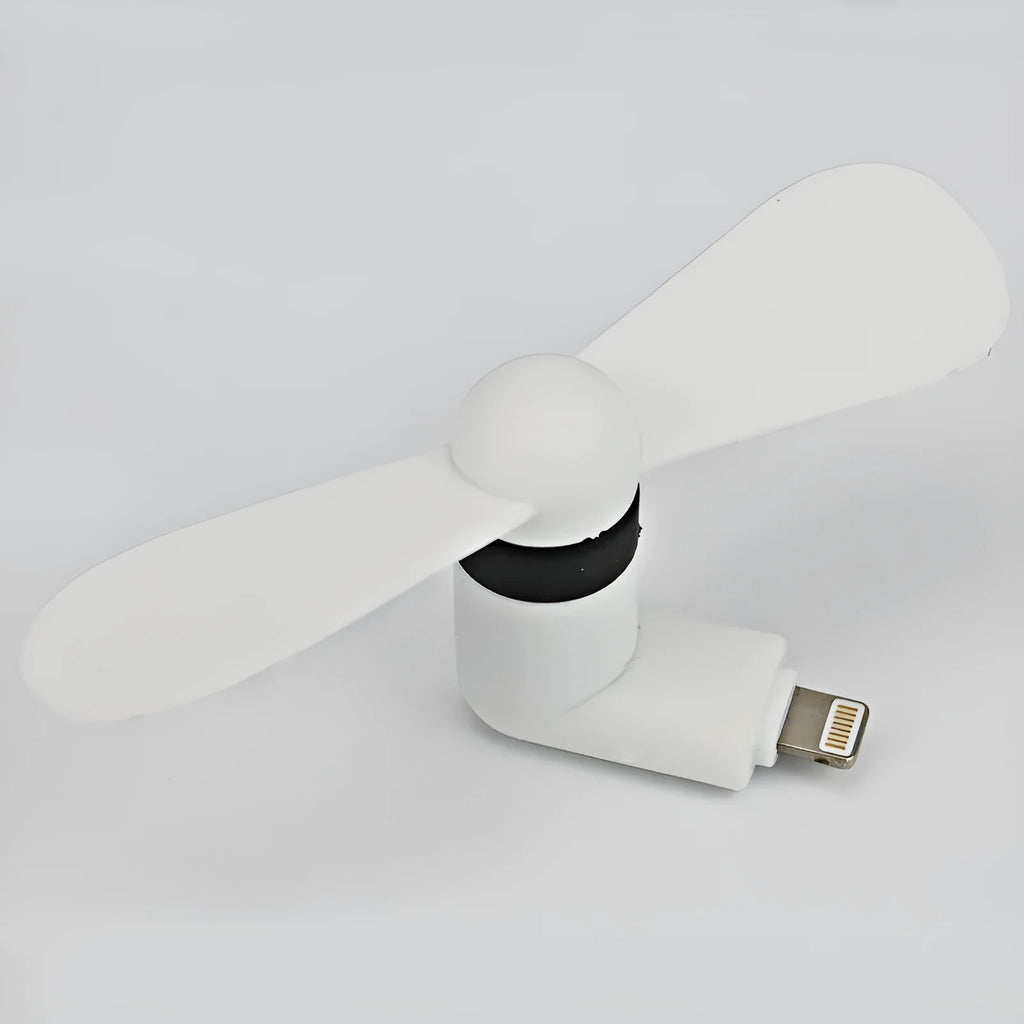 Mini handheld fan in six colours compatible with iPhone and Android phones