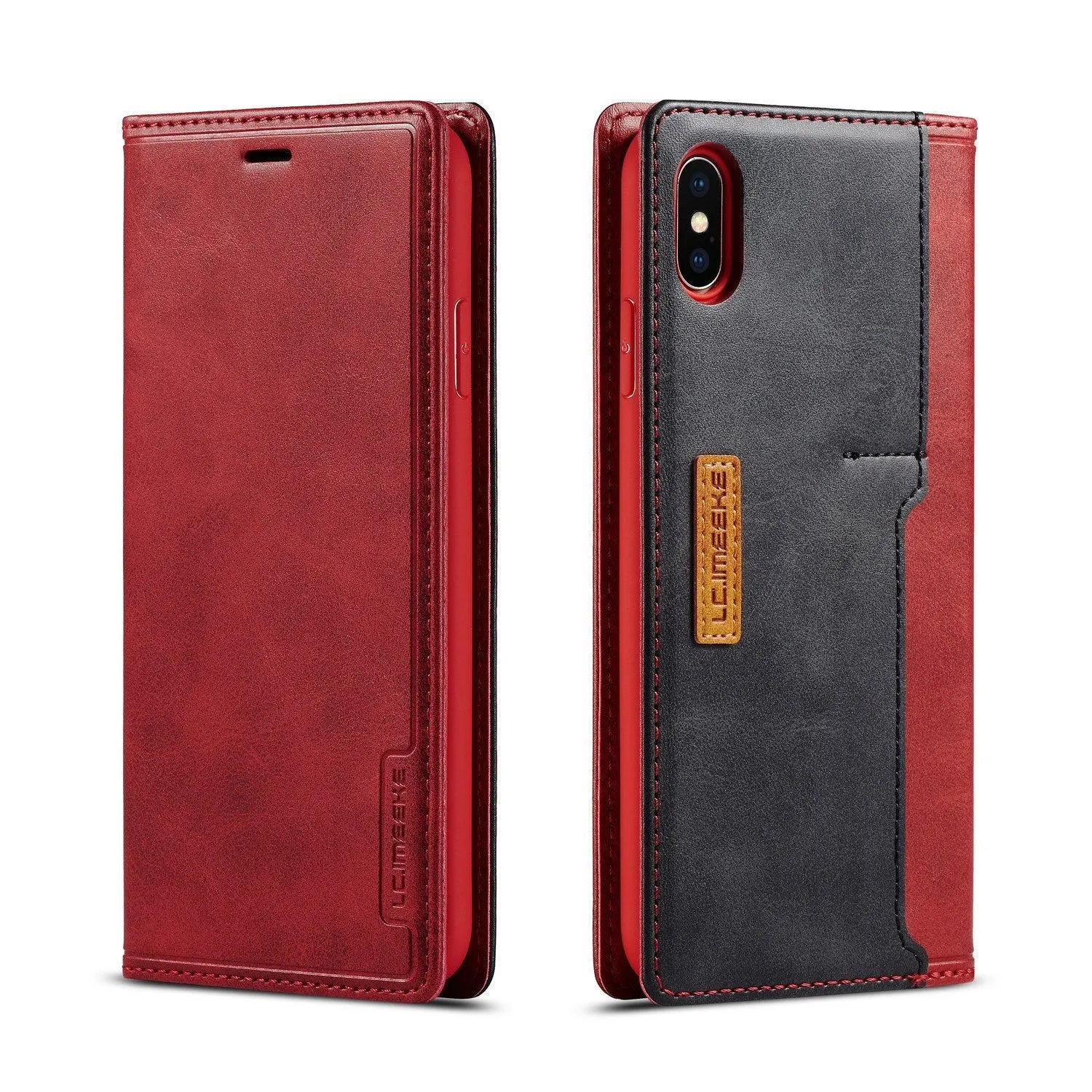 Retro leather wallet phone case for iPhone with flip cover and card storage slots