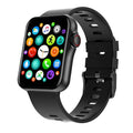 D06 colour screen Bluetooth smart watch with liquid silicone strap on wrist showing split screen display