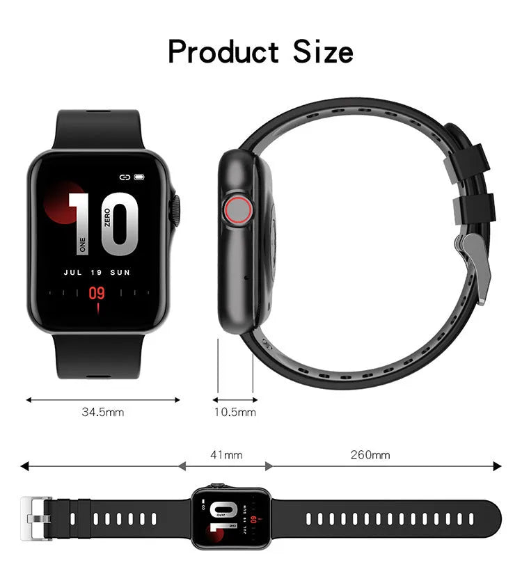 D06 colour screen Bluetooth smart watch with liquid silicone strap on wrist showing split screen display
