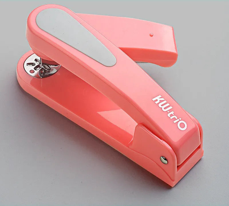 Rotatable stapler shown in dark blue colour, demonstrating its 360-degree spinning head and metal nail outlet.
