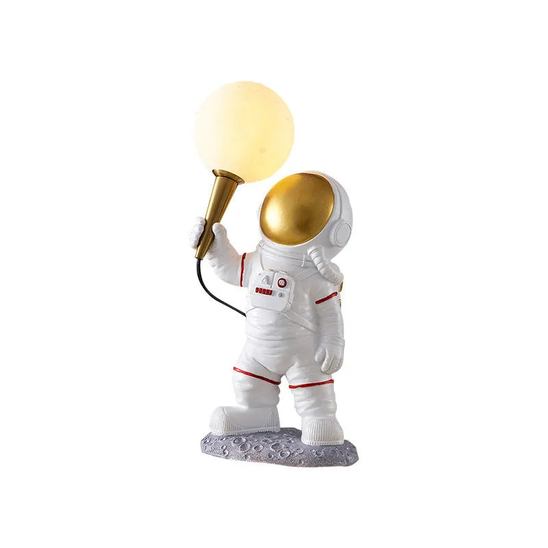 White astronaut desk lamp children's night light with resin and PLA construction