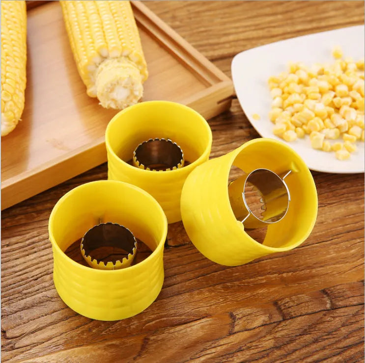 Yellow manual corn grinder thresher with corn-shaped design and non-slip PP grip