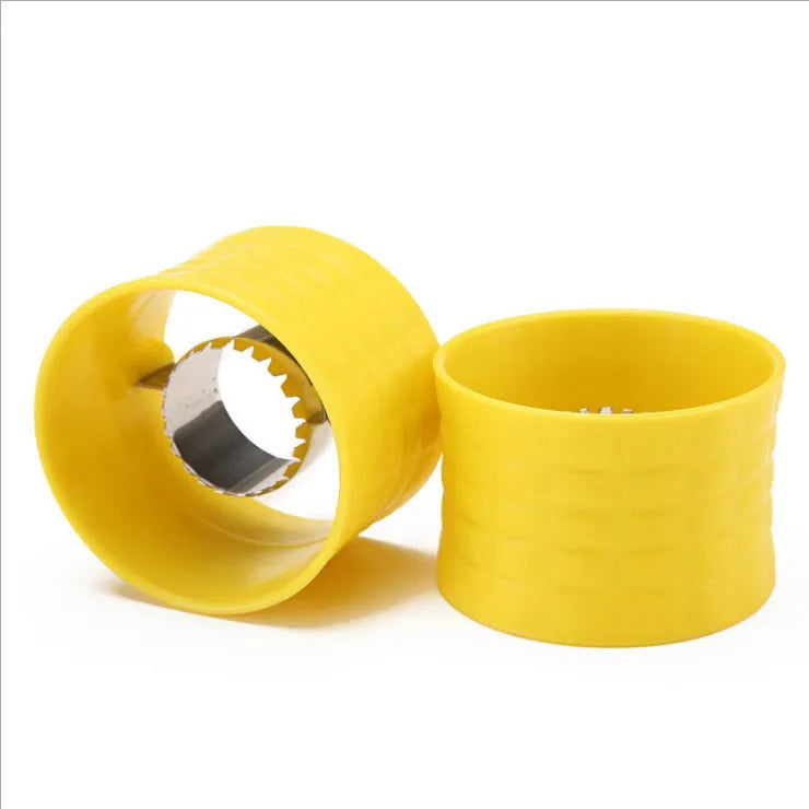 Yellow manual corn grinder thresher with corn-shaped design and non-slip PP grip