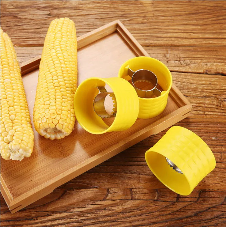 Yellow manual corn grinder thresher with corn-shaped design and non-slip PP grip