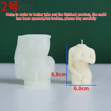 Silicone female body candle mould showing realistic anatomical details for craft candle making