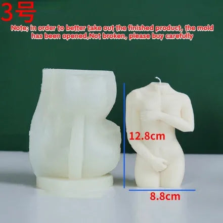 Silicone female body candle mould showing realistic anatomical details for craft candle making