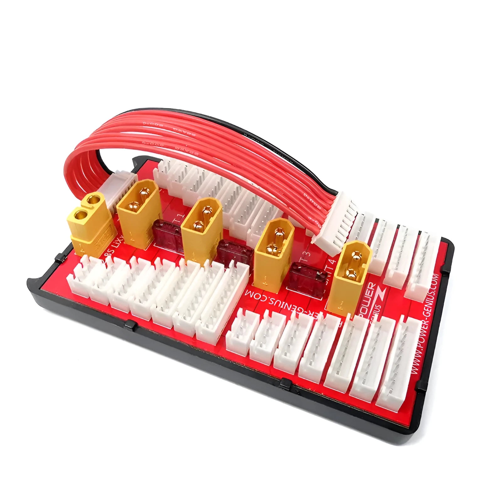 V2 parallel charge expansion adapter board for charging four sets of RC lithium batteries simultaneously.