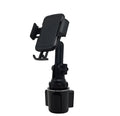 Black ABS plastic car phone holder showing 360-degree rotation mechanism.