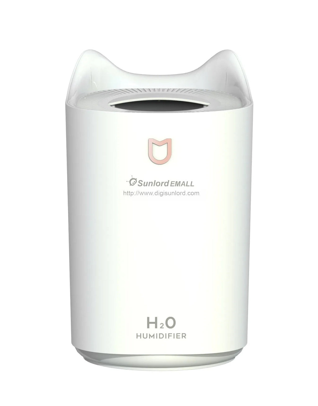 Double spray humidifier with three mist outlets, USB power cable, and large water tank