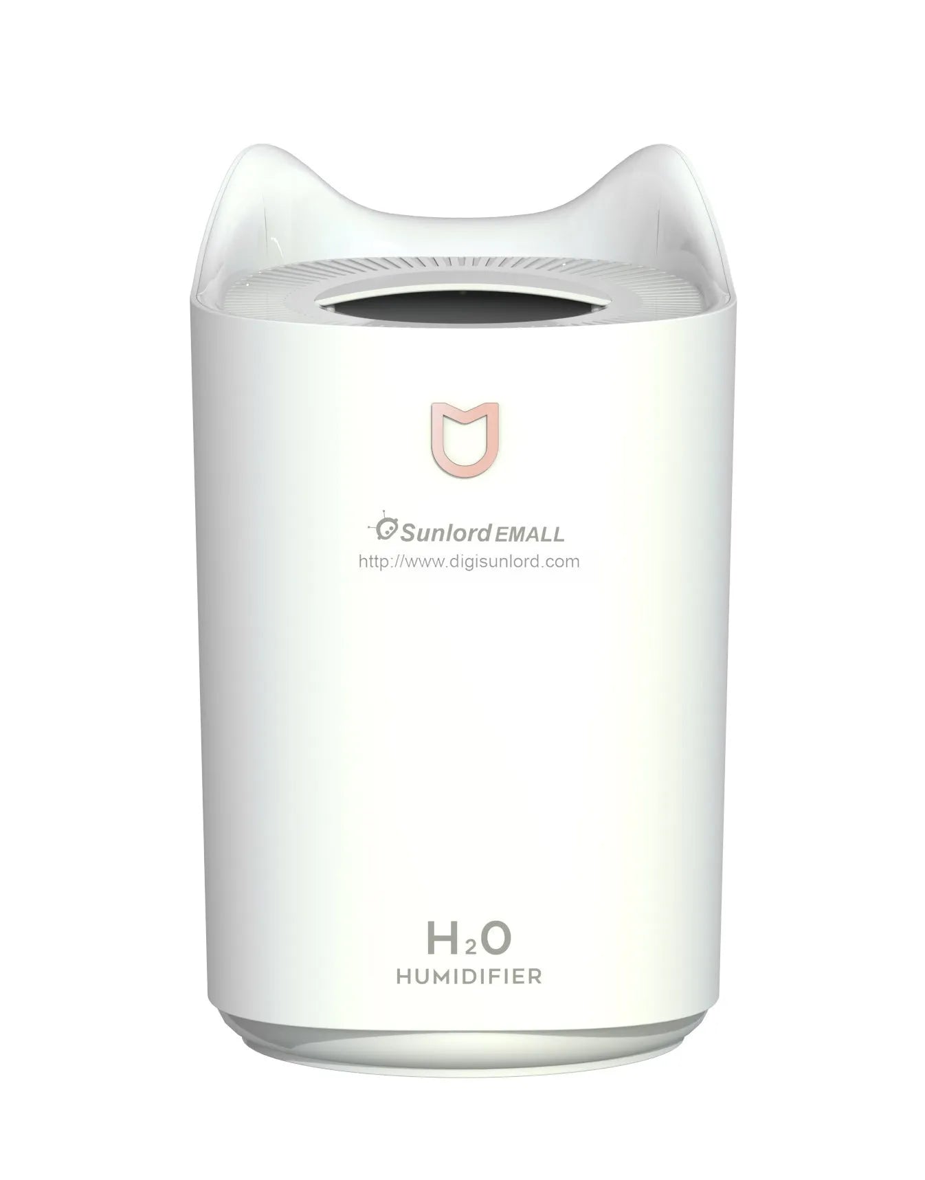 Double spray humidifier with three mist outlets, USB power cable, and large water tank