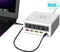 Amazon Explosive PD65w 5-port USB wireless charger with QC3.0 fast charge and interchangeable plug heads