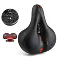 Bicycle padded cushion in brown leather fabric with thick sponge padding and air guide groove
