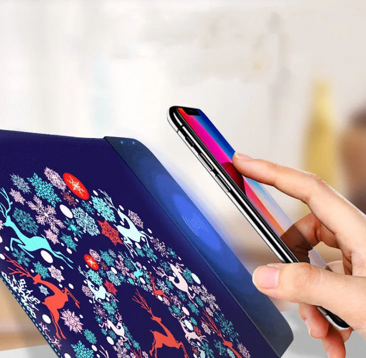 Wireless charging mouse pad with colourful cartoon mouse dot designs and RGB lighting