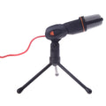 Black wired PC microphone with clip-on holder and 1.85m cable