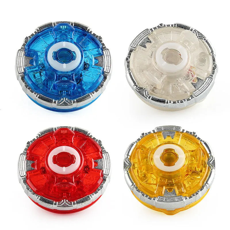 Luminous Gyro Bottom accessory for Beyblade Burst, 4.5cm cube in blue, red, white, or yellow colours.