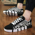 Men's canvas sailing shoes lace-up non-slip rubber sole flat bottom available in black