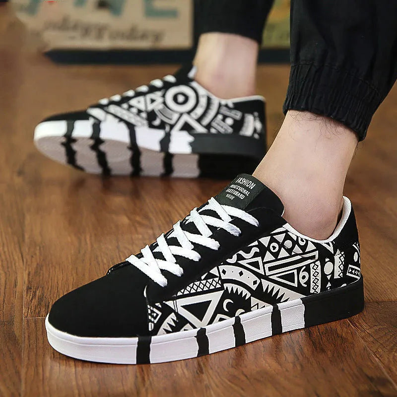 Men's canvas sailing shoes lace-up non-slip rubber sole flat bottom available in black