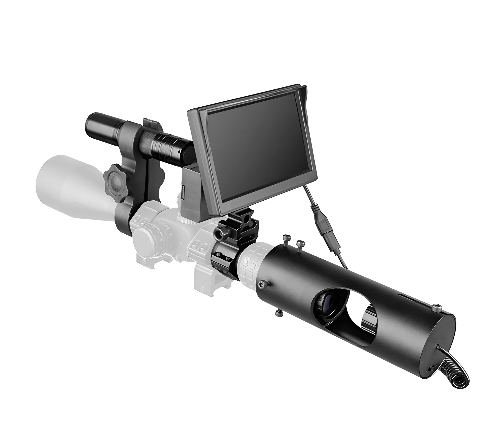 Digital night vision goggles with 5-inch LCD display in black