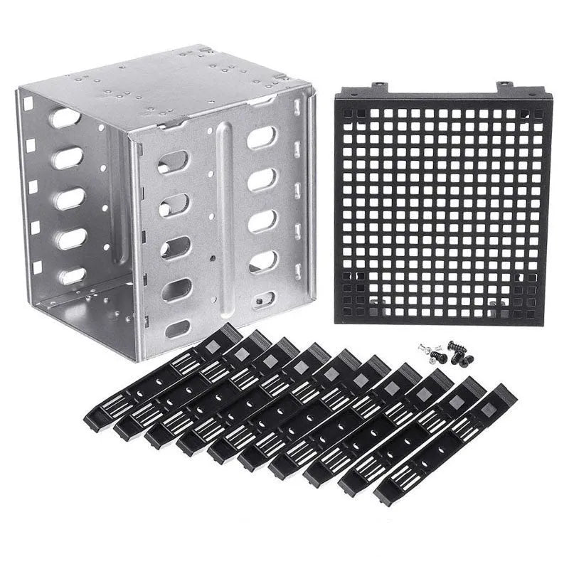 Transparent hard drive cage for mounting 3.5 inch hdd in 5.25 inch bay