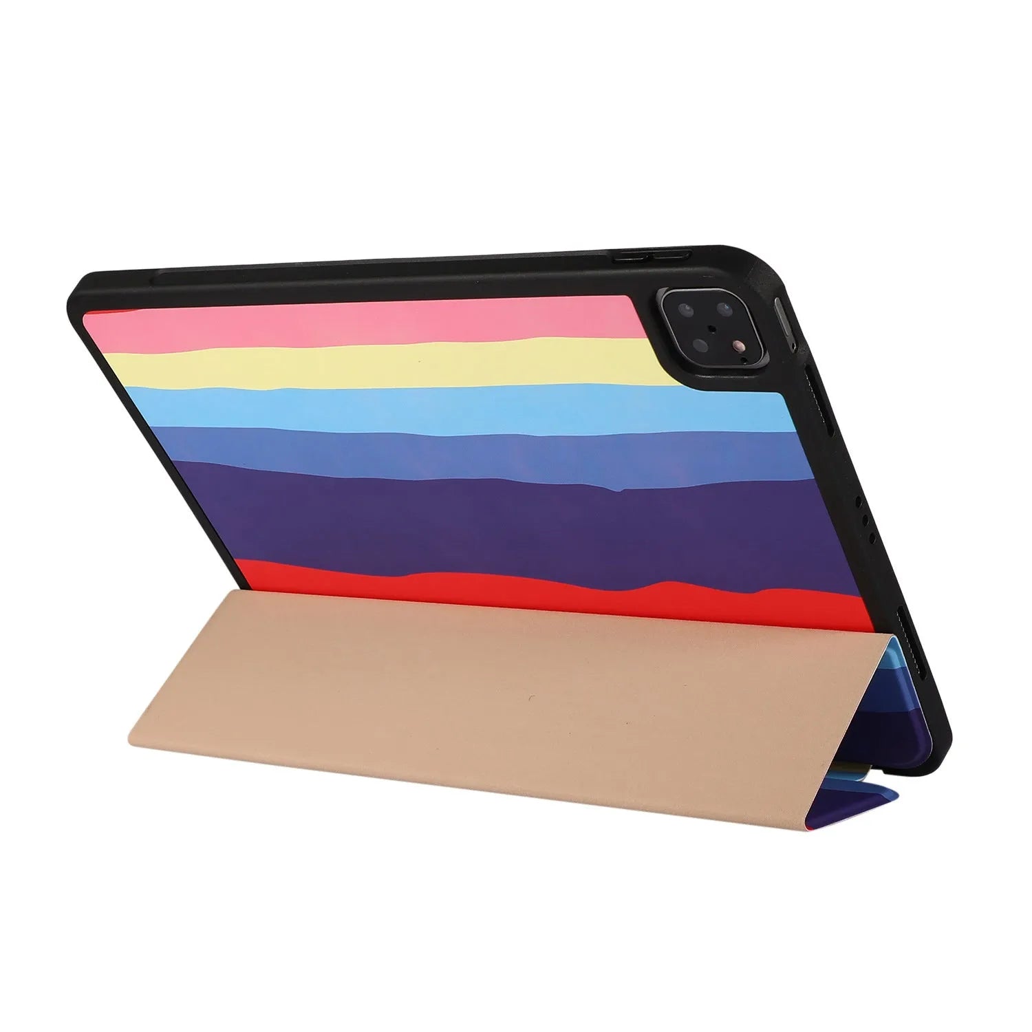 Blue tablet case with tri-fold stand and pen slot for iPad 10.2 inch model