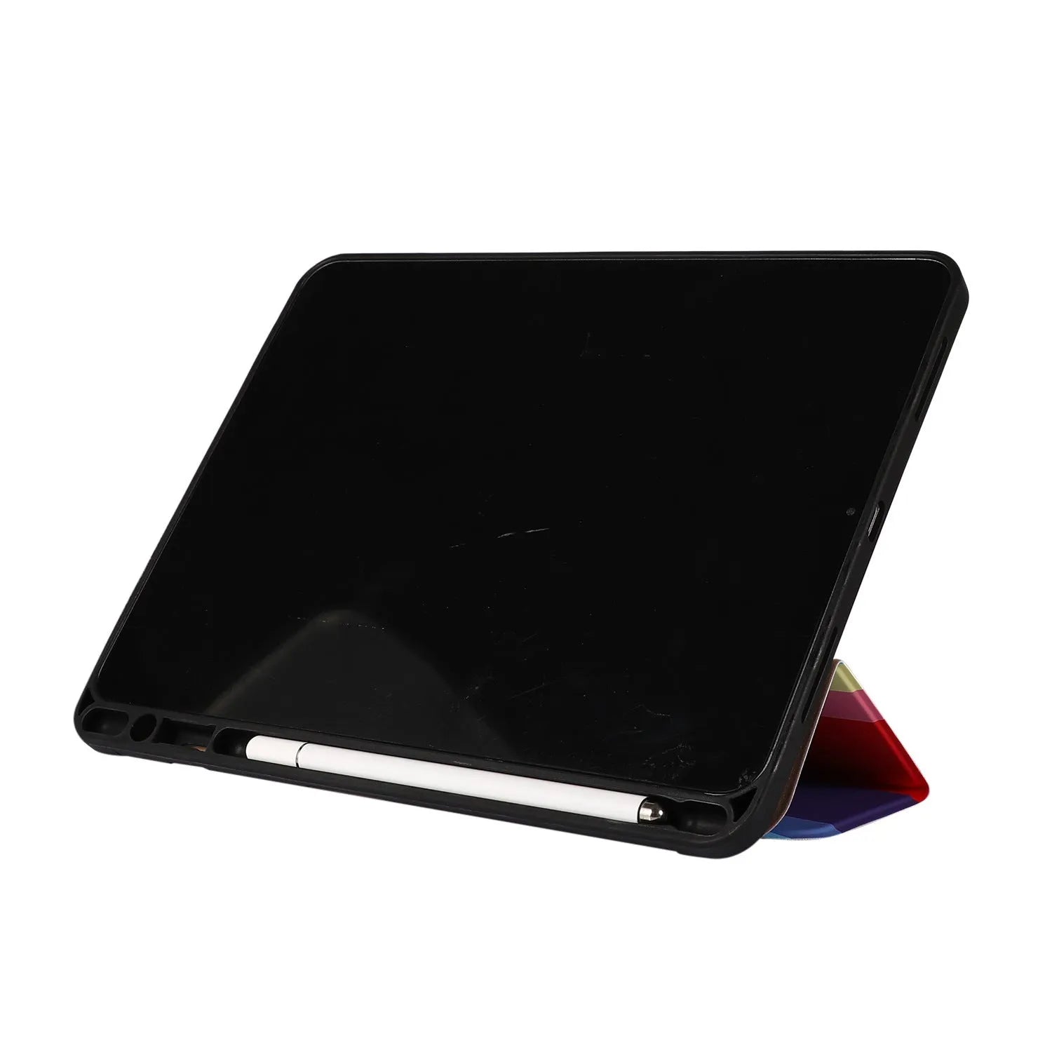 Blue tablet case with tri-fold stand and pen slot for iPad 10.2 inch model
