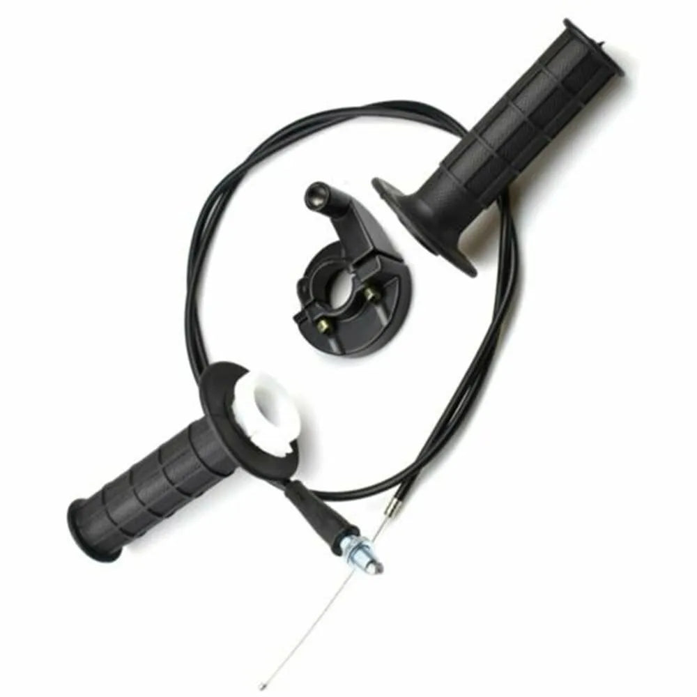 Black plastic throttle handle with pair of lines for mini motorcycle ATV SUV 90cm total length