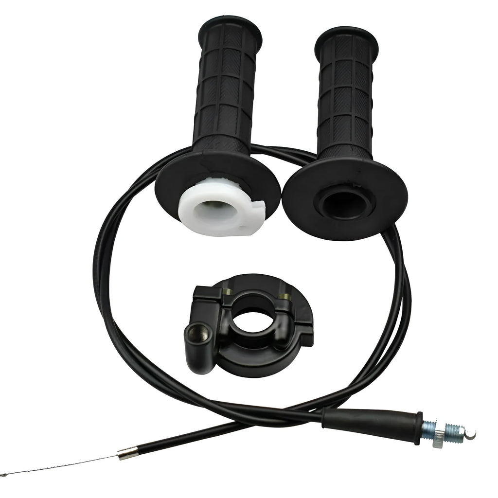 Black plastic throttle handle with pair of lines for mini motorcycle ATV SUV 90cm total length