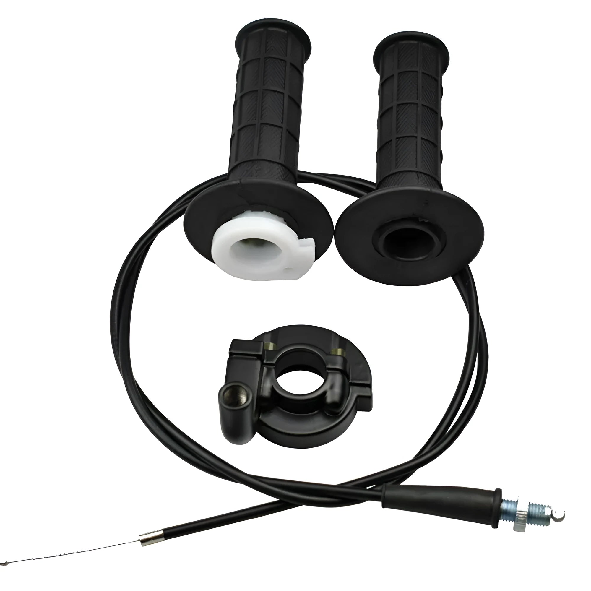 Black plastic throttle handle with pair of lines for mini motorcycle ATV SUV 90cm total length