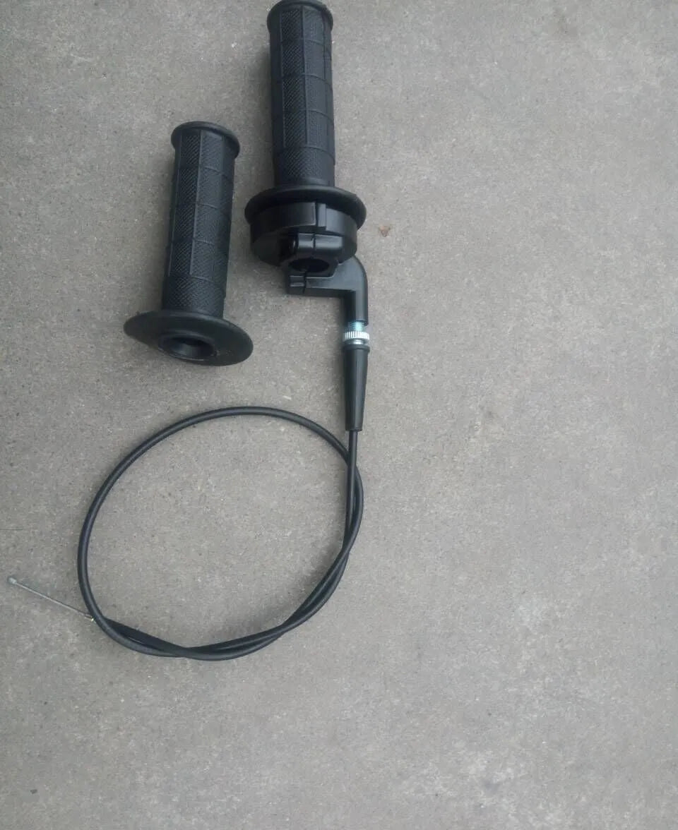 Black plastic throttle handle with pair of lines for mini motorcycle ATV SUV 90cm total length