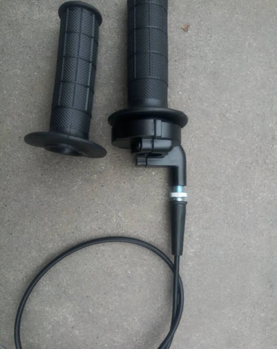 Black plastic throttle handle with pair of lines for mini motorcycle ATV SUV 90cm total length